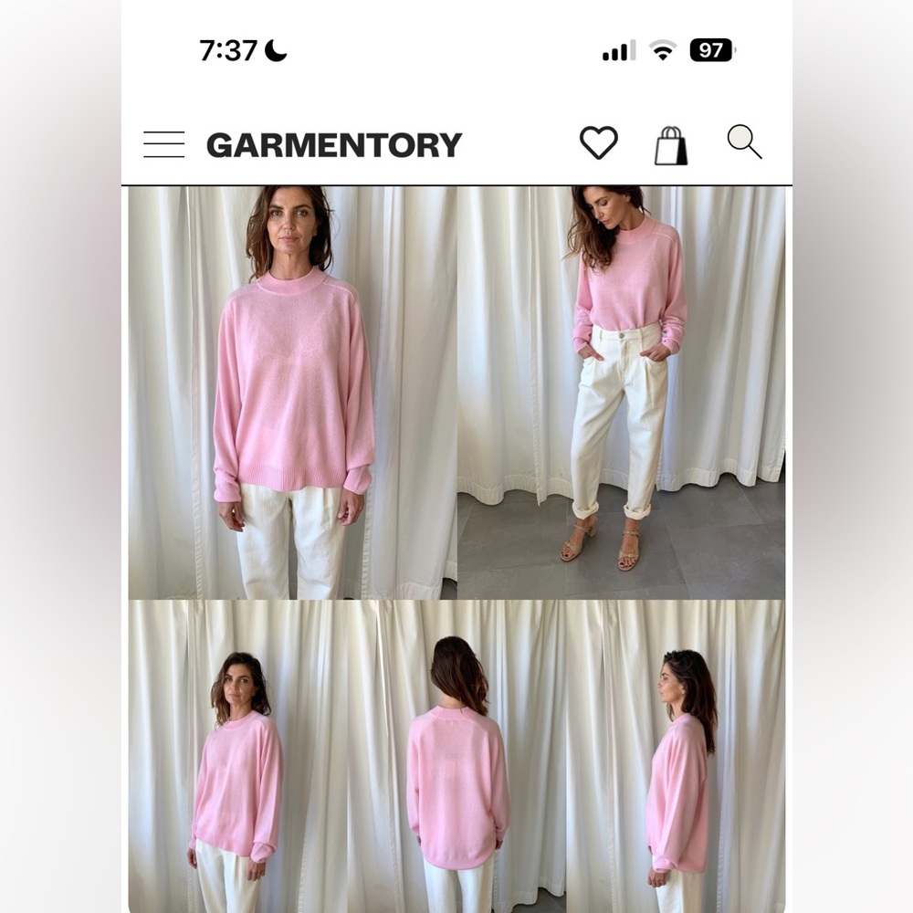 Tibi Feather weight cashmere sweater in Blossom
